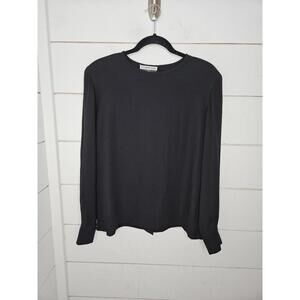 Vintage 80s Starington for Sax Fifth Ave black silk button down back blouse